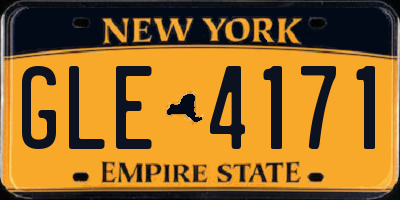 NY license plate GLE4171