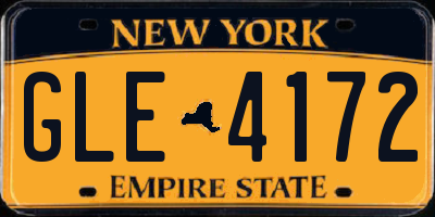 NY license plate GLE4172