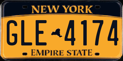 NY license plate GLE4174