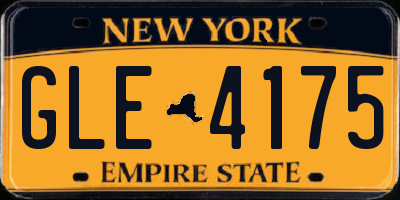NY license plate GLE4175