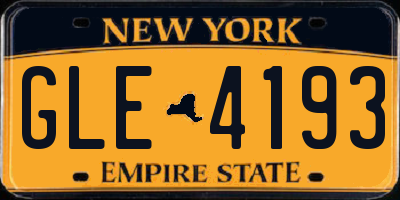 NY license plate GLE4193