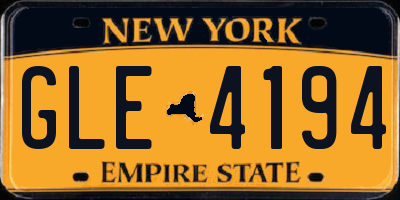 NY license plate GLE4194