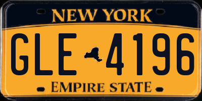 NY license plate GLE4196