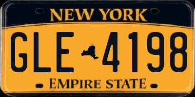 NY license plate GLE4198