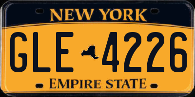 NY license plate GLE4226