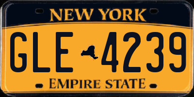 NY license plate GLE4239
