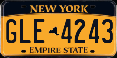 NY license plate GLE4243