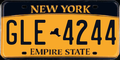 NY license plate GLE4244
