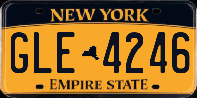 NY license plate GLE4246
