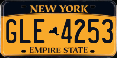 NY license plate GLE4253