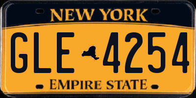 NY license plate GLE4254