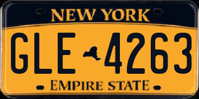 NY license plate GLE4263