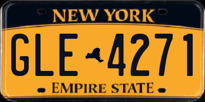 NY license plate GLE4271