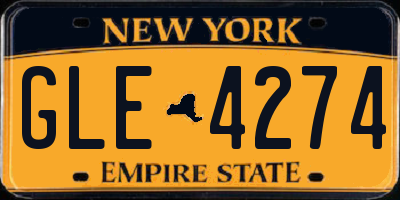 NY license plate GLE4274