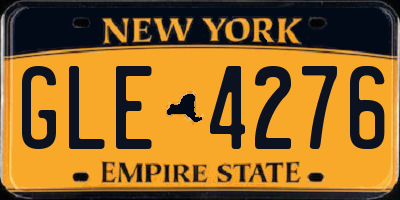 NY license plate GLE4276