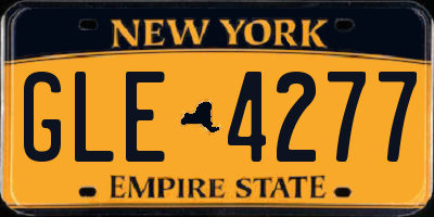 NY license plate GLE4277