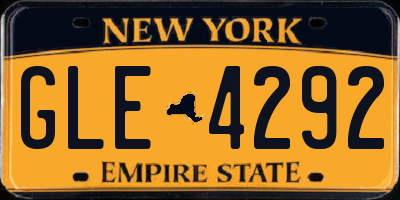 NY license plate GLE4292