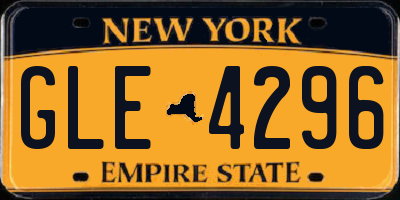 NY license plate GLE4296