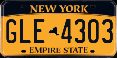 NY license plate GLE4303