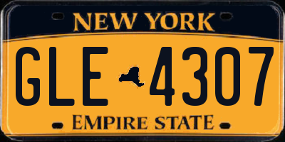 NY license plate GLE4307