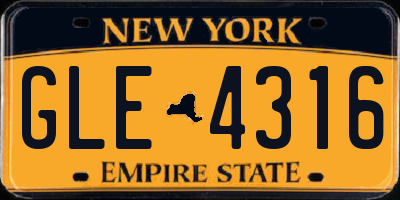 NY license plate GLE4316