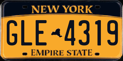 NY license plate GLE4319