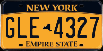 NY license plate GLE4327