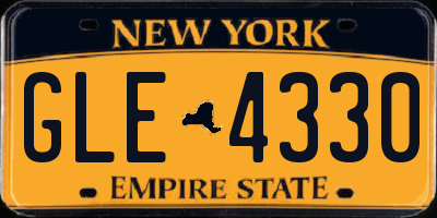 NY license plate GLE4330
