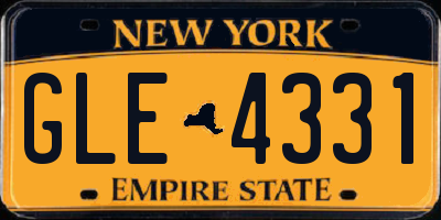 NY license plate GLE4331