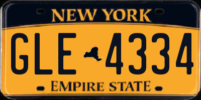 NY license plate GLE4334