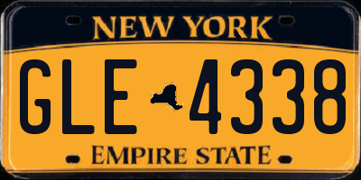 NY license plate GLE4338