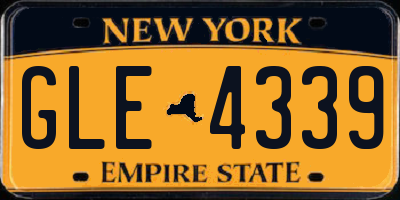 NY license plate GLE4339