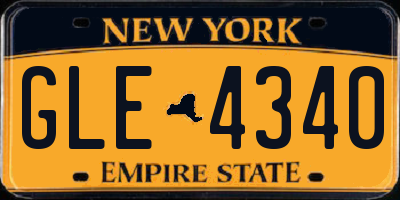 NY license plate GLE4340