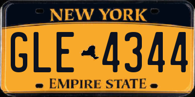 NY license plate GLE4344