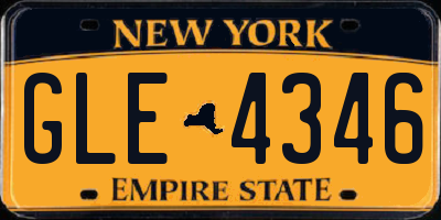 NY license plate GLE4346