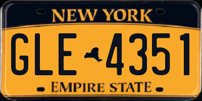 NY license plate GLE4351