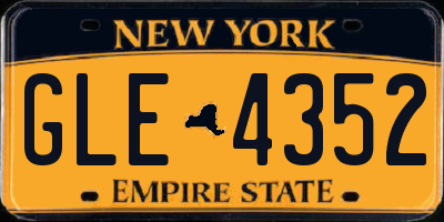NY license plate GLE4352
