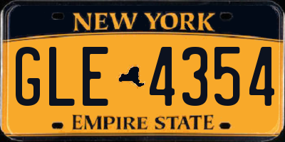 NY license plate GLE4354