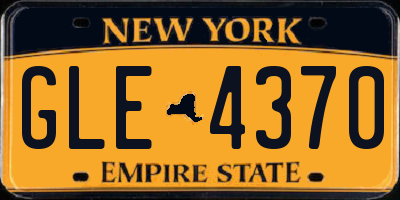 NY license plate GLE4370