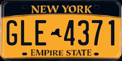 NY license plate GLE4371