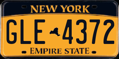 NY license plate GLE4372