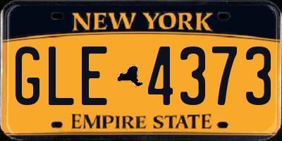 NY license plate GLE4373