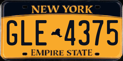 NY license plate GLE4375