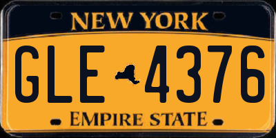 NY license plate GLE4376