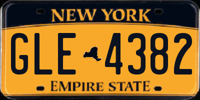 NY license plate GLE4382