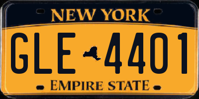 NY license plate GLE4401