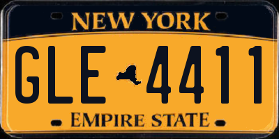 NY license plate GLE4411