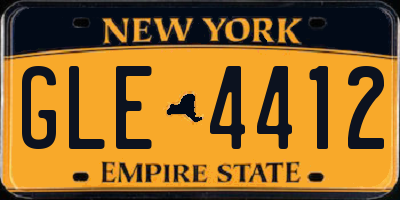 NY license plate GLE4412