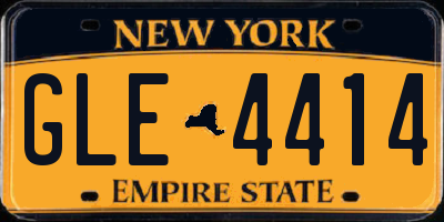 NY license plate GLE4414