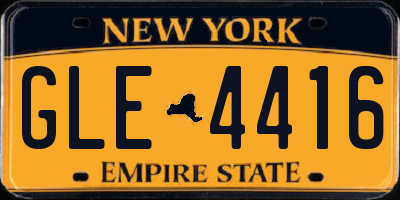 NY license plate GLE4416